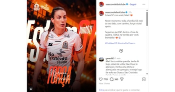 Osasco emitió un mensaje de apoyo para Mariana Brambilla tras sufrir dura lesión.