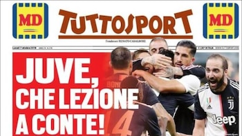 Tapa del diario Tuttosport, Italia,