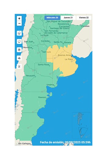 Alerta amarilla por fuertes vientos