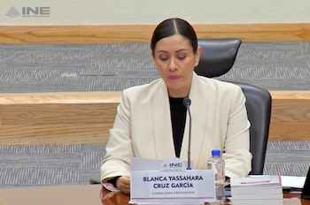 Blanca Cruz García pronuncia su primer mensaje como presidenta provisional del INE y llama a fortalecer la colegialidad del Consejo General. (Captura de pantalla)