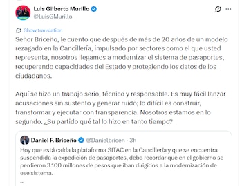 Murillo sostuvo que el proceso se realizó con criterios técnicos y cuestionó la veracidad de las acusaciones hechas por Briceño - crédito @LuisGMurillo/X
