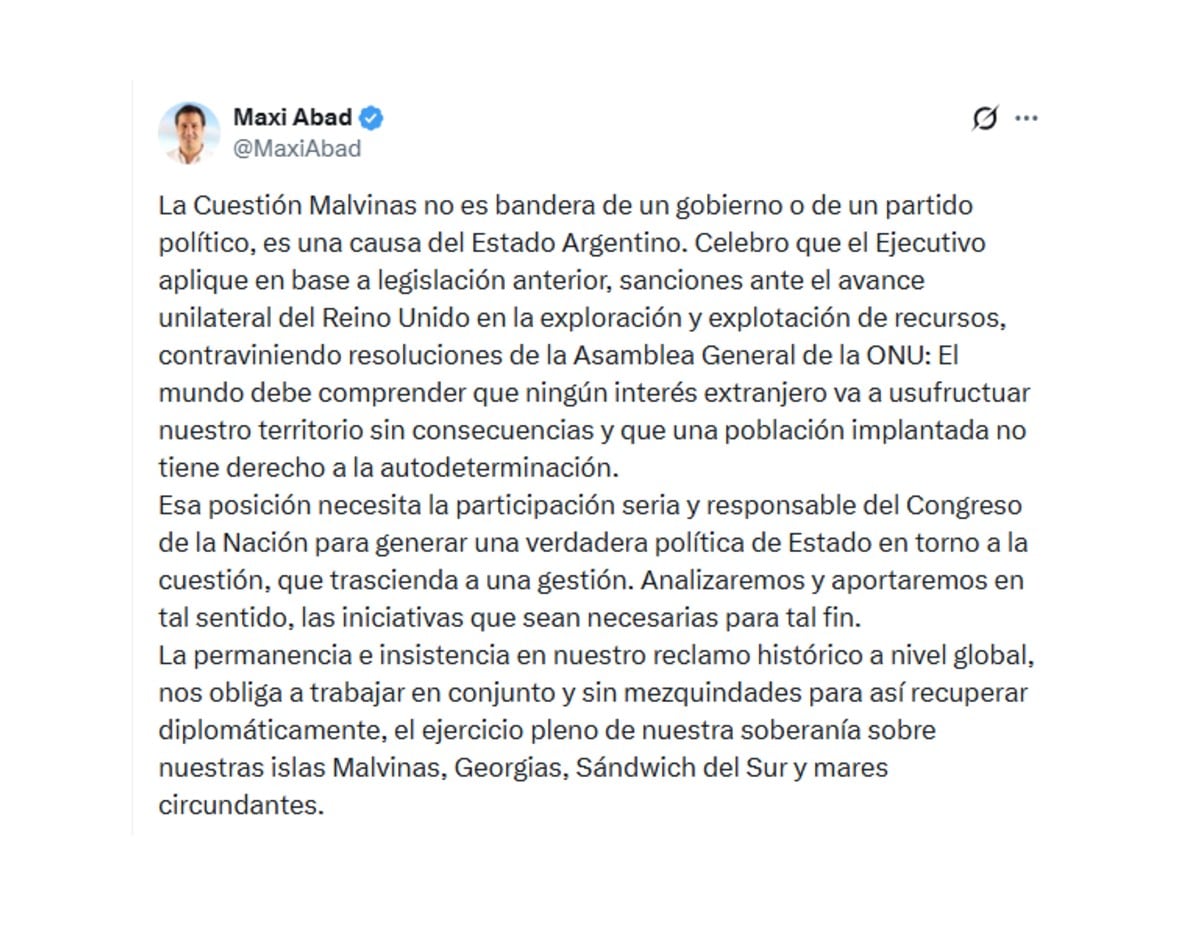 El mensaje de Maximiliano Abad