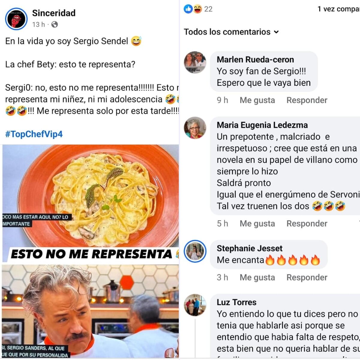Durante la transmisión, usuarios en redes sociales comentaron ampliamente el tenso intercambio entre Sendel y los jueces. (Foto: facebook)
