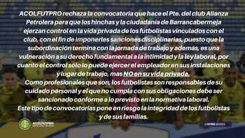 El directivo les exigió a