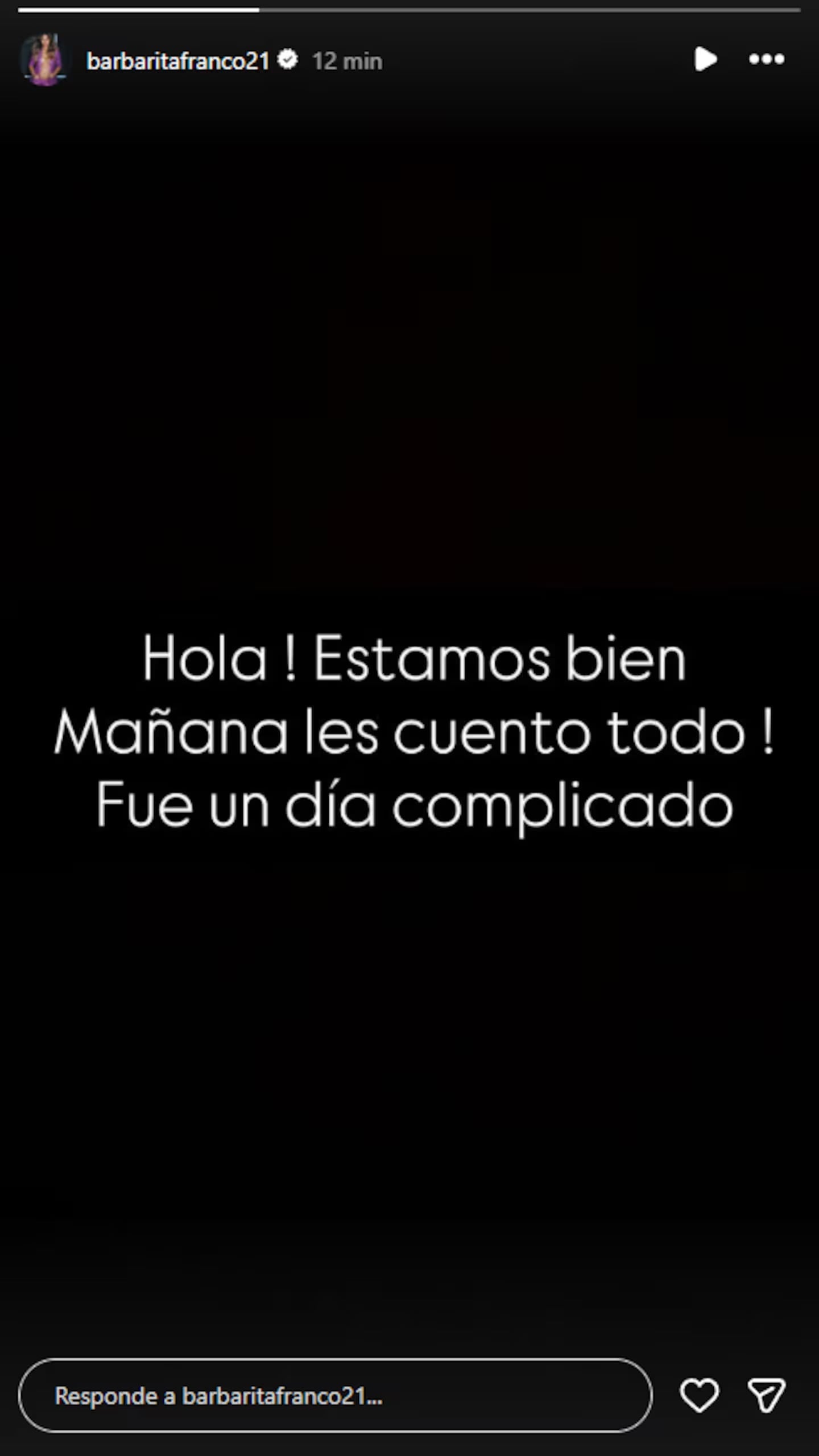 La reacción de Barby Franco tras el choque (Instagram)