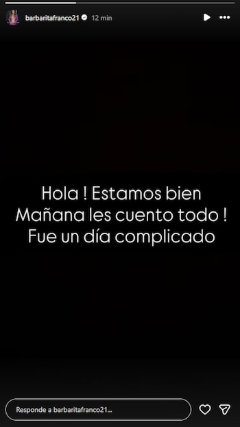 La reacción de Barby Franco tras el choque