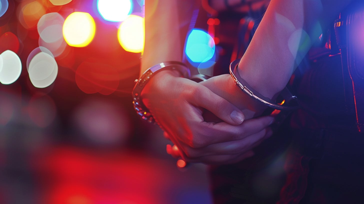 Mujer esposada siendo detenida por la policía, representando un arresto y procedimiento legal - (Imagen Ilustrativa Infobae)