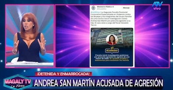 Magaly Medina cuestiona si Andrea San Martín está capacitada para criar a su hija tras denuncia por presunta agresión. Captura: Magaly TV La Firme.