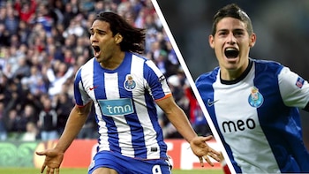 Radamel Falcao García y James