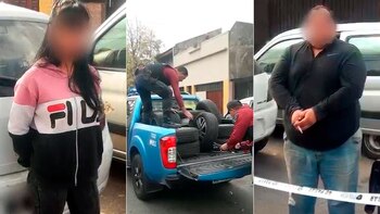 Atraparon al “matrimonio roba ruedas”