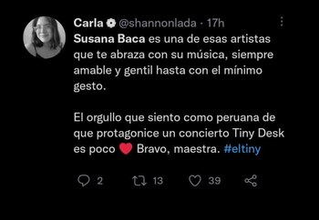 Susana Baca es elogiada en
