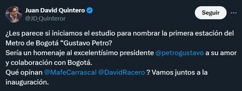 Juan David Quintero pidió que