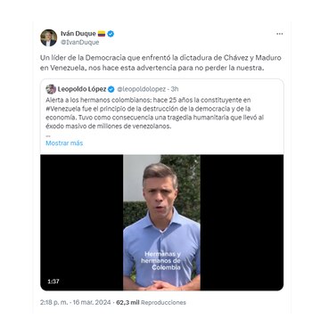 El expresidente republicó un video