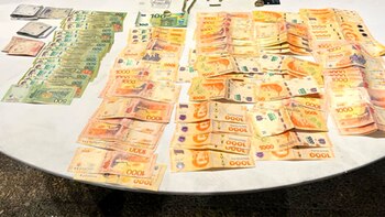 El efectivo incautado a Sánchez