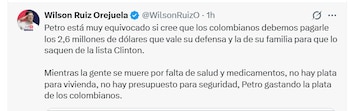 Wilson Ruiz cuestionó la prioridad