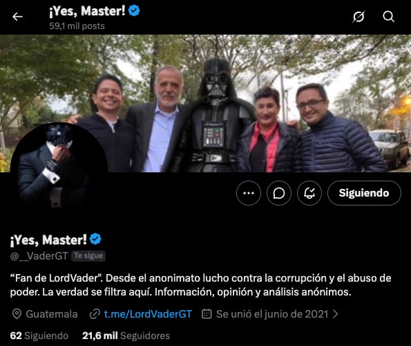 Las denuncias presentadas contra la cuenta anónima Yes Máster por la filtración de casos judiciales resultaron desestimadas. (X/Twitter)