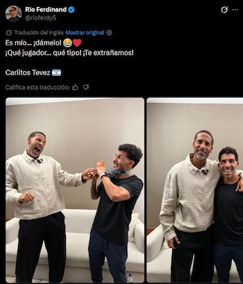 El divertido ida y vuelta entre Ferdinand y Tevez (@rioferdy5)