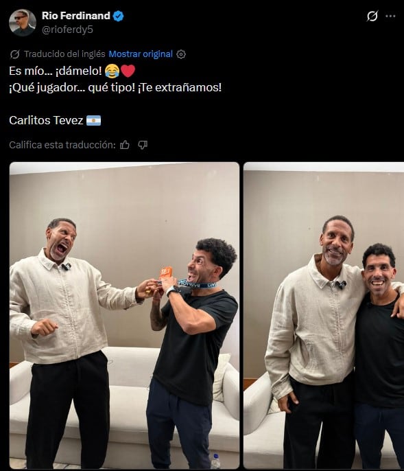 El divertido ida y vuelta entre Ferdinand y Tevez (@rioferdy5)