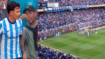 El golazo olímpico de Gastón Lodico con el que Racing se puso en ventaja ante Boca: el gesto previo de un hincha que se volvió viral