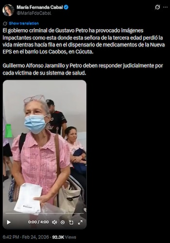 María Fernanda Cabal culpó al