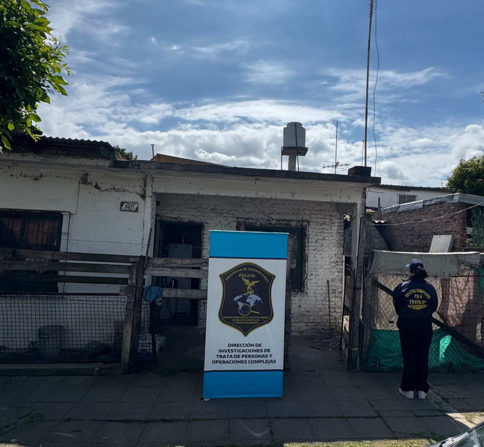 Uno de los domicilios allanados por la Policía Bonaerense