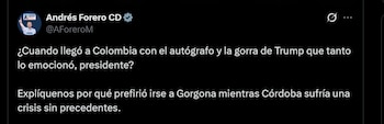 Andrés Forero le pidió