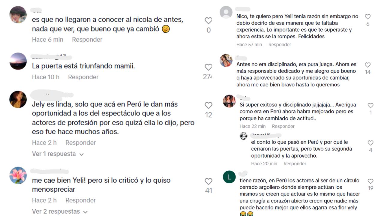 Usuarios en TikTok comentaron el video a favor y en contra de Nicola Porcella y Jely Reátegui.