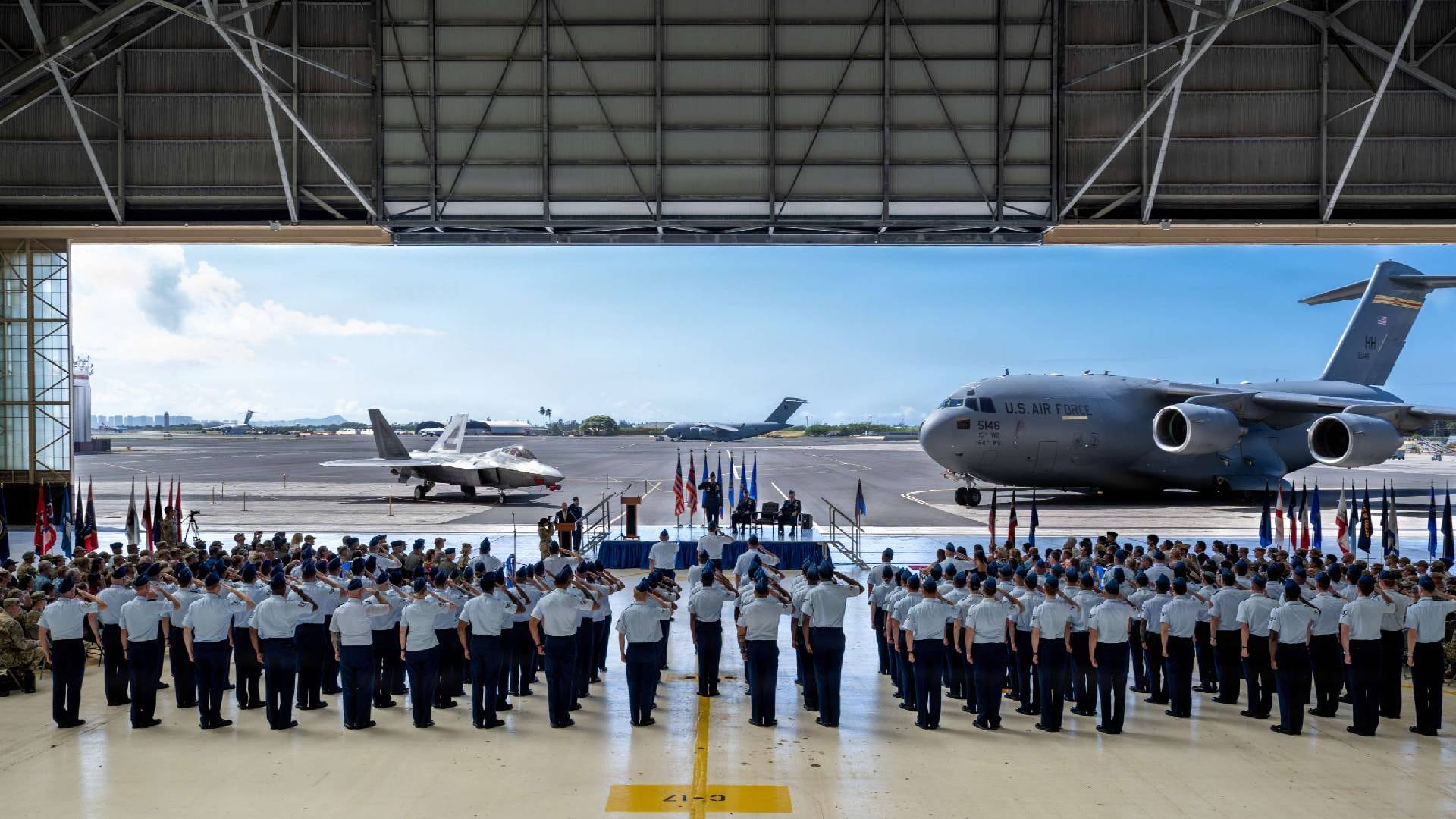 Los puntos oficiales para ver los sobrevuelos en Washington D.C. son la Gran Feria Estatal Americana, la FIFA Fan Zone y los terrenos del Monumento a Washington (U.S Air Force )
