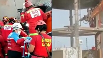 Operario quedó atrapado al caer