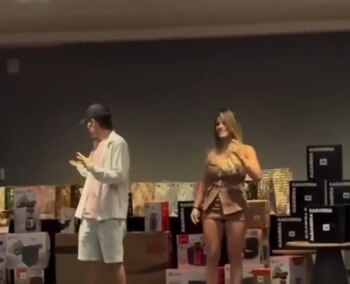 Alejandra Baigorria celebra la Navidad con sus trabajadores: Canastas, electrodomésticos y un gran banquete. (Captura: Todo se Filtra)