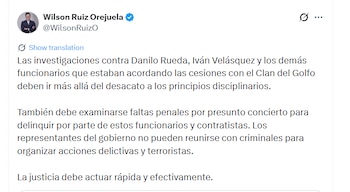 Wilson Ruiz aseguró que la apertura de la indagación previa por parte de la Procuraduría debe ir más allá de la investigación disciplinaria y pidió que también se examinen posibles responsabilidades penales de los funcionarios involucrados - crédito @WilsonRuizO/X
