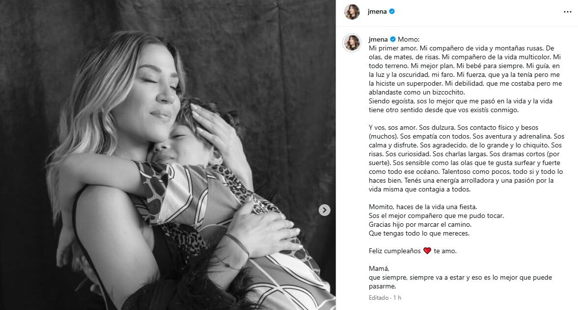 El emotivo mensaje de Jimena Barón a su hijo Momo por su cumpleaños (Instagram)