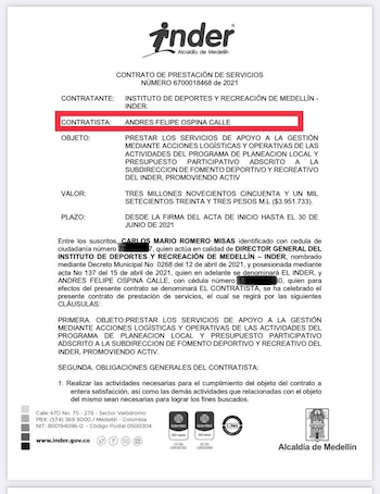 Denuncia por contratos de la