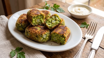 Receta de croquetas de brócoli con cebolla y huevo, rápida y fácil