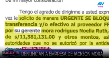 Jackson Mora en el ojo público: empresa de su hermana recibió millonarios montos del MEF. Captura: Magaly Tv La Firme.