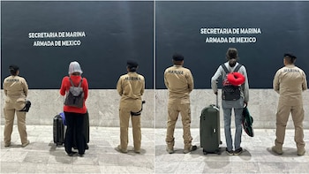 Personas detenidas en el AICM