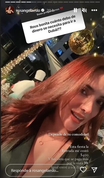 Rosángela Espinoza celebró año nuevo en Dubai. (Instagram)