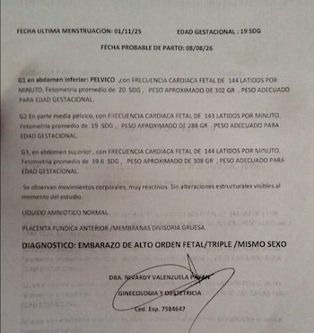 En el parte médico le indicaron a detalle el estadio de salud de las tres niñas