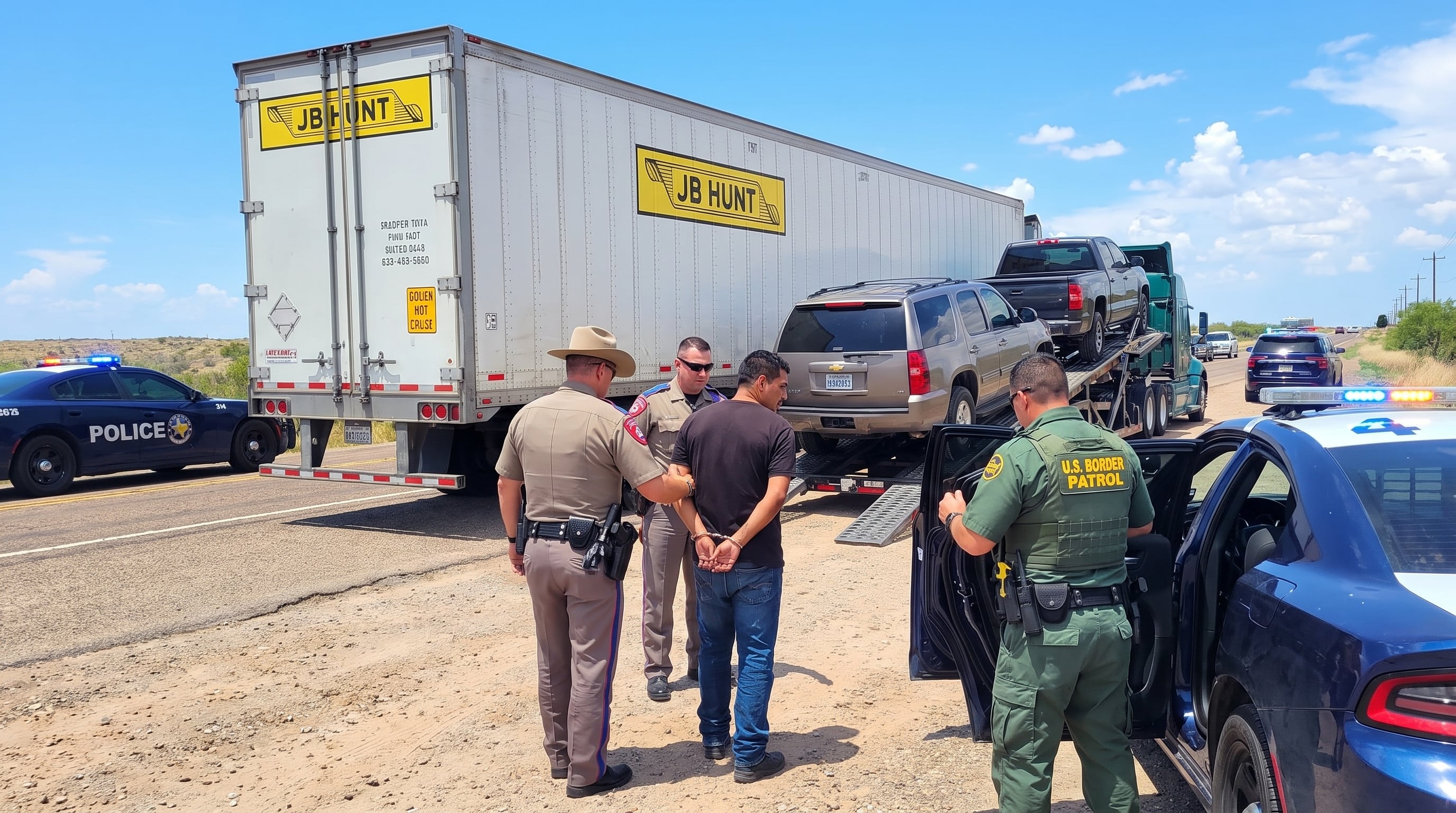 Arrestan a un nicaragüense en Texas por transportar vehículos robados hacia la frontera de México