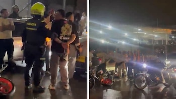 En video quedó registrado como un aparente choque entre un automóvil y una motocicleta terminó a los golpes en Bogotá