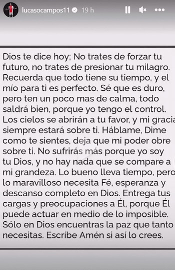 Lucas Ocampos publicó un mensaje