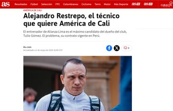 Alejandro Restrepo sería principal opción en América de Cali, según As de Colombia.
