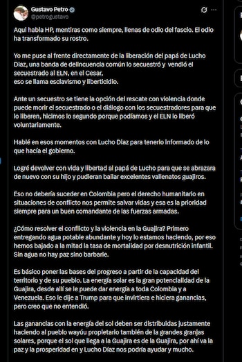 Gustavo Petro - crédito @petrogustavo