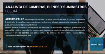 Vacante de analista de compras,