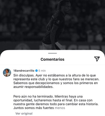 La publicación de André Carrillo