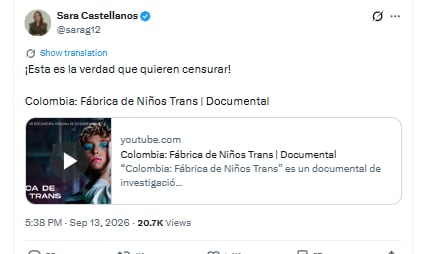 Este es el documental que causó una orden judicial contra Samuel Adrián que pedía el retiro del contenido o sería arrestado en Colombia - crédito @sarag12/X