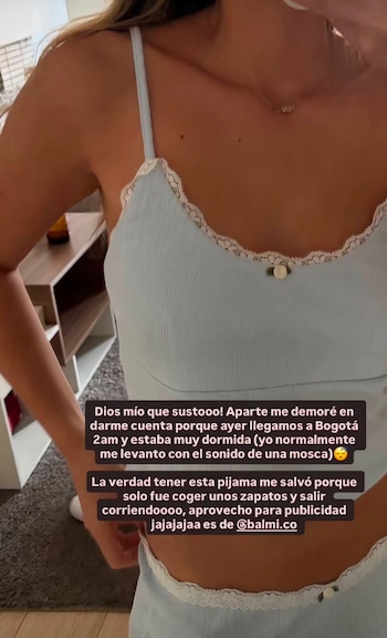 Mariana Neumann desata críticas por promocionar una pijama en plena evacuación tras el terremoto en Colombia - crédito redes sociales
