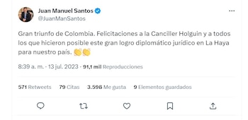 Santos y Holguín celebran fallo