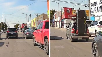 La imponente heladera estaba atada