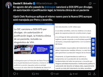 Daniel Briceño recordó las sanciones